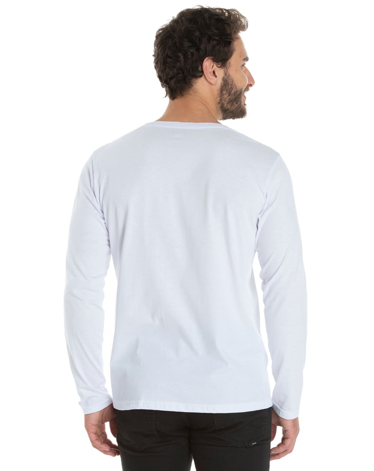 Camiseta Manga Longa de Algodão Premium Branca