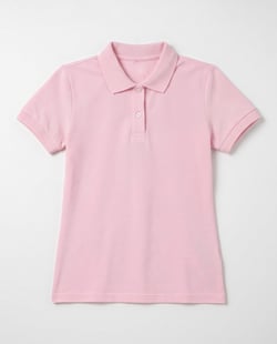 Camisa Polo Piquet Feminina Rosa Claro