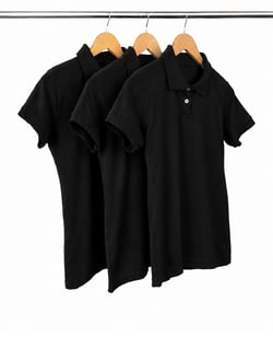 KIT 3 Camisas Polo Piquet Feminina Preta