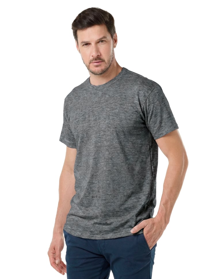 Camiseta de Algodão Egípcio Mescla Escuro