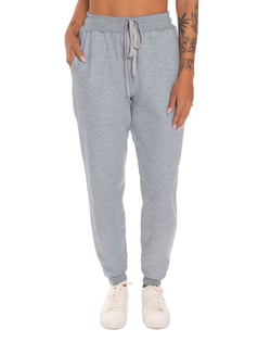 Calça Feminina de Moletom Cinza Mescla