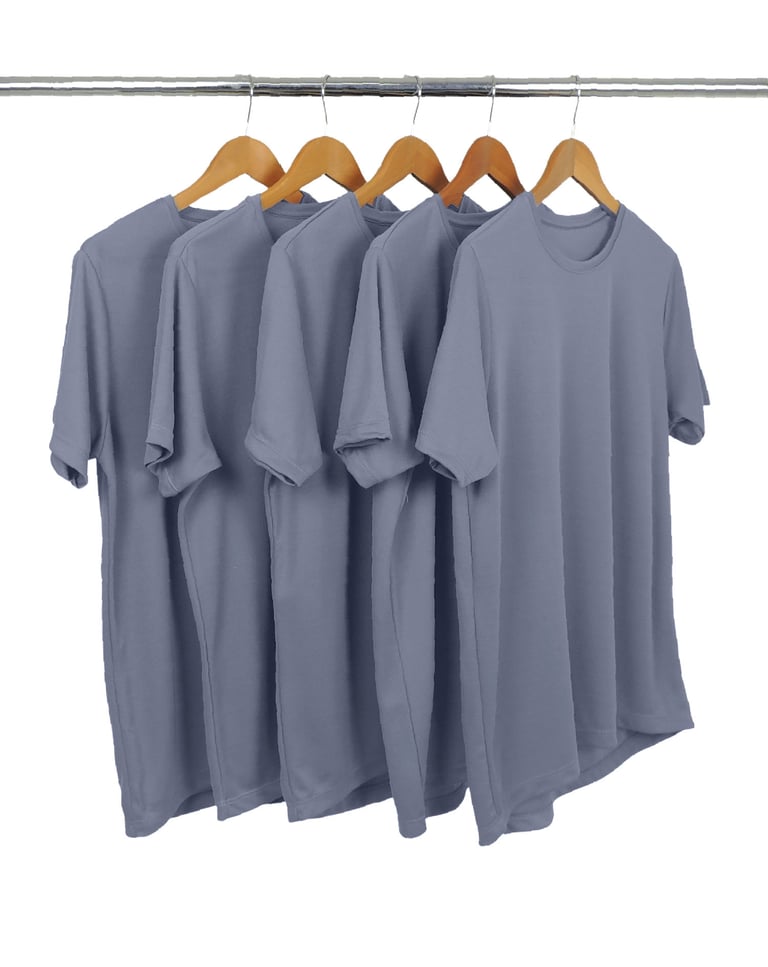 KIT 5 Camisetas Dry Fit Cinza Titanium Proteção UV 30+