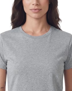 Baby Look de Algodão Premium Cinza Mescla