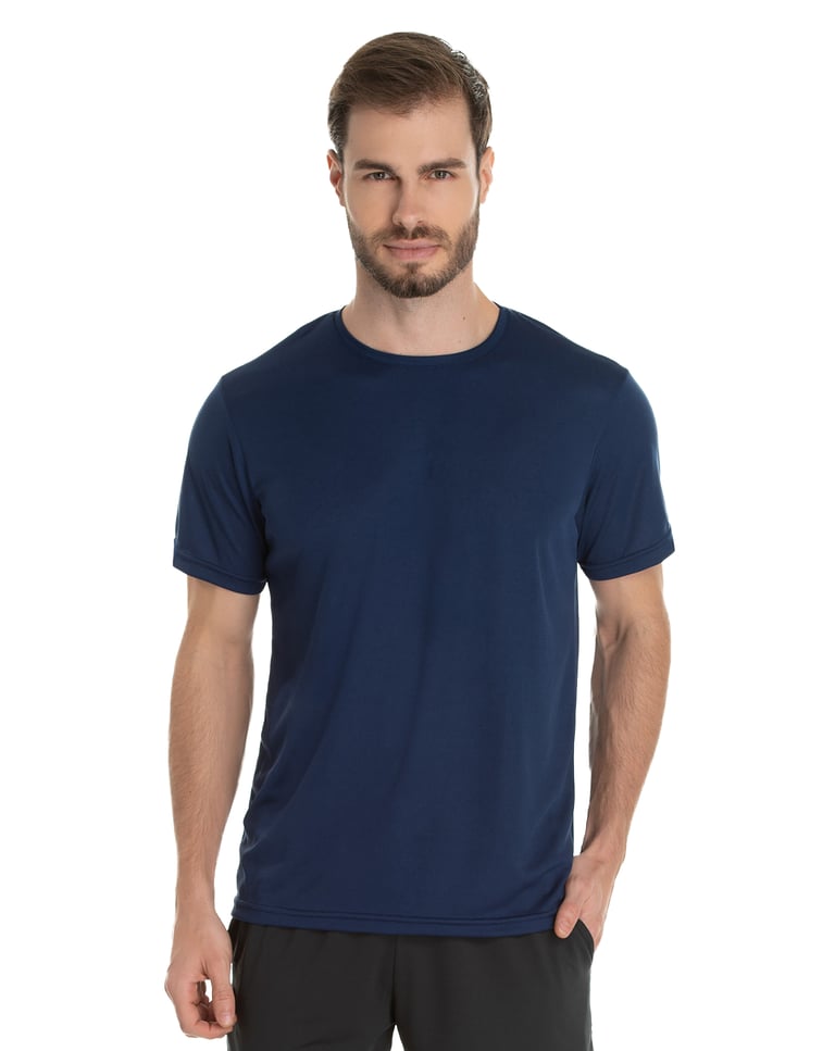 Camiseta Dry Fit Azul Marinho Proteção UV 30+