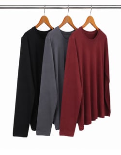 Kit 3 Camisetas Masculinas Manga Longa de Algodão Penteado 07