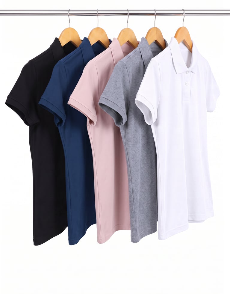 Kit 5 Camisas Polo Piquet Feminina 17