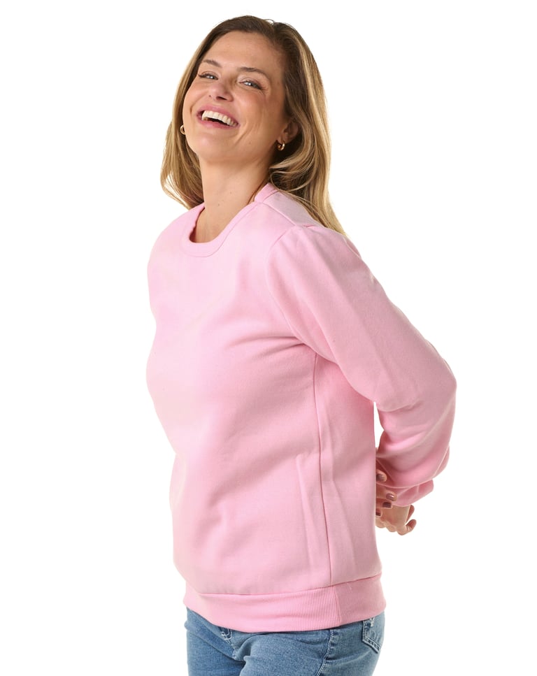 Blusão de Moletom Feminino Rosa Claro