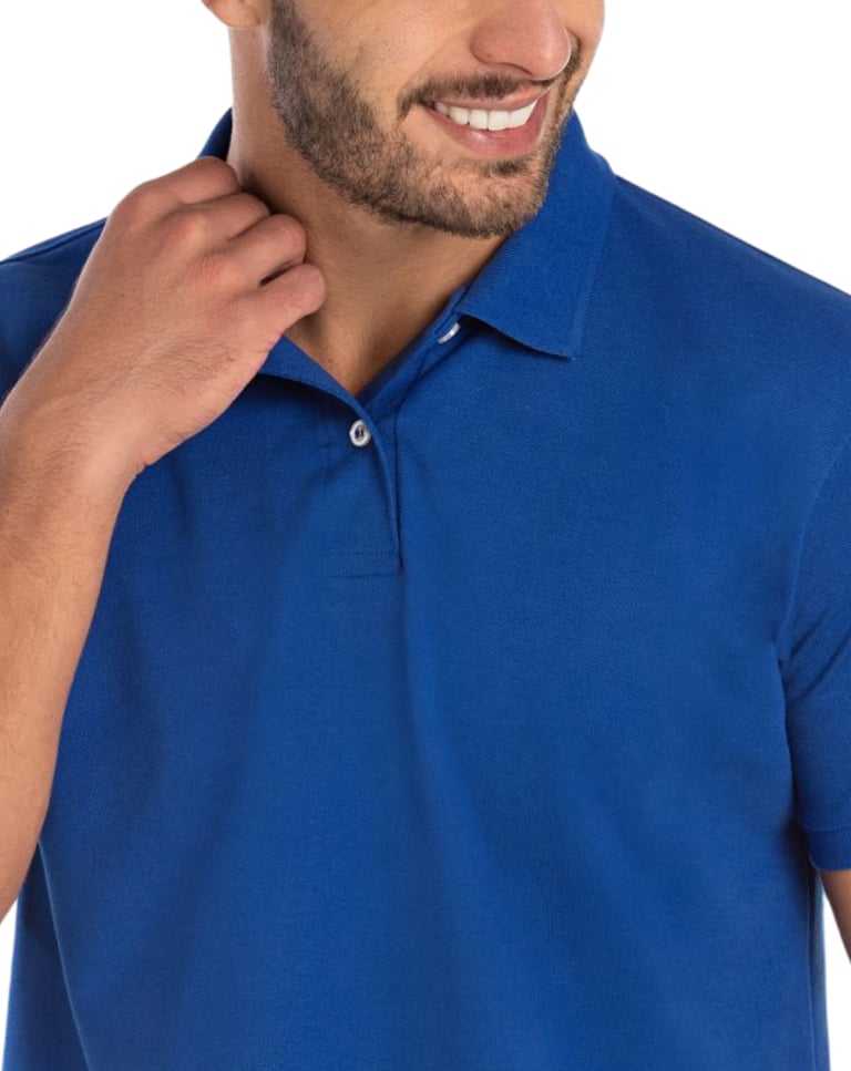Camisa Polo Piquet Masculina Azul Royal