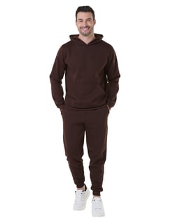Conjunto Moletom Masculino com Capuz Marrom 08