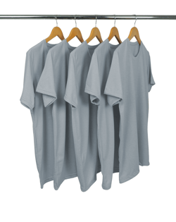 Kit 5 Camisetas PV Masculinas / Malha Fria Cinza Chumbo
