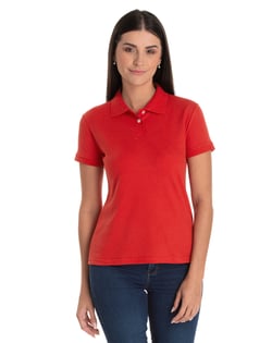 Camisa Polo Piquet Feminina Vermelha