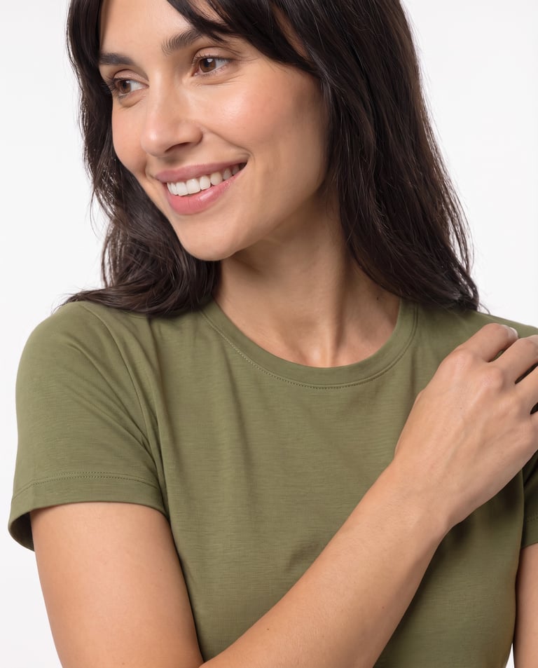 Camiseta Tech Modal Feminina Caqui