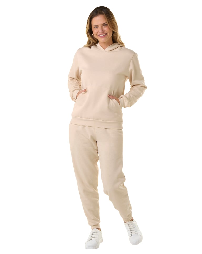 Conjunto Moletom Feminino com Capuz Areia 05