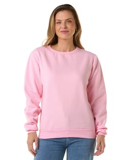 Blusão de Moletom Feminino Rosa Claro