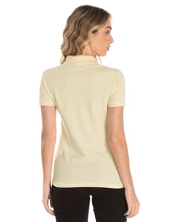 Camisa Polo Piquet Feminina Amarelo Claro