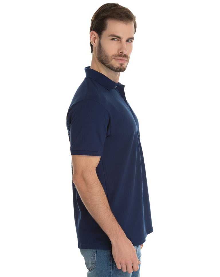 Camisa Polo Piquet Masculina Azul Marinho