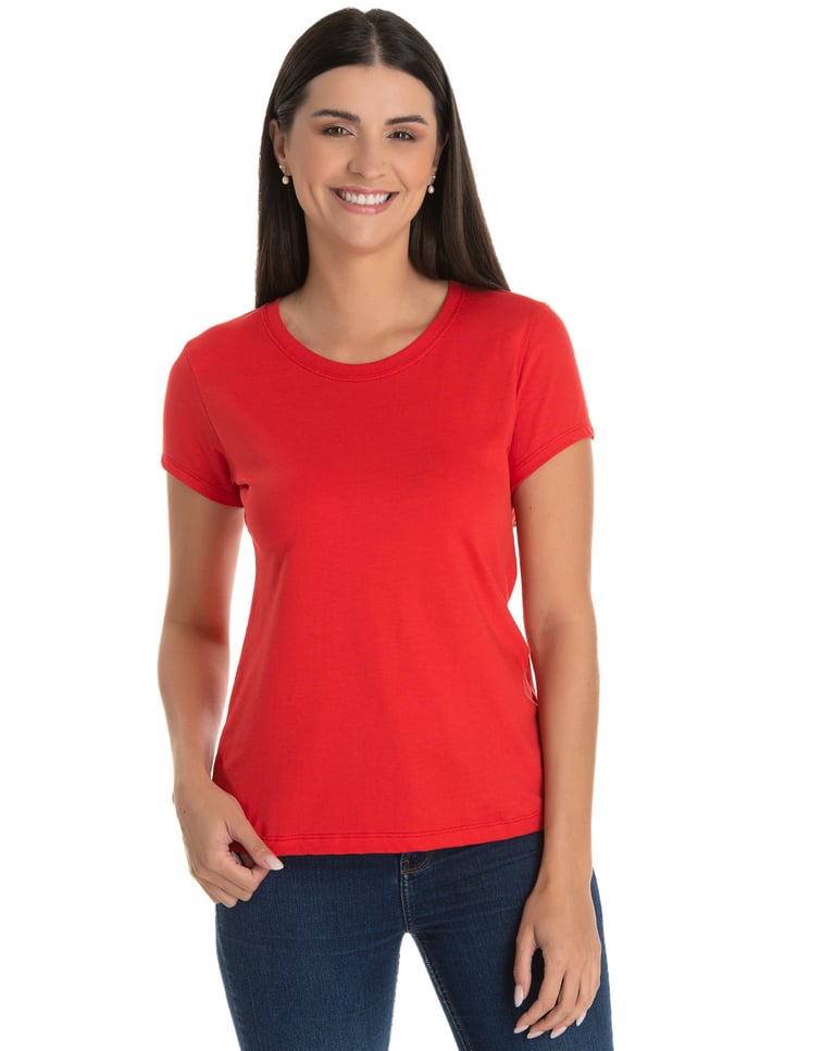 KIT 5 Camisetas Femininas Dry Fit Vermelhas Proteção UV 30+