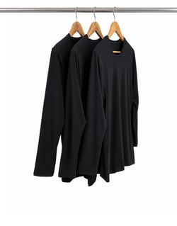 Kit 3 Camisetas Segunda Pele Manga Longa Masculina Preta UV 50+