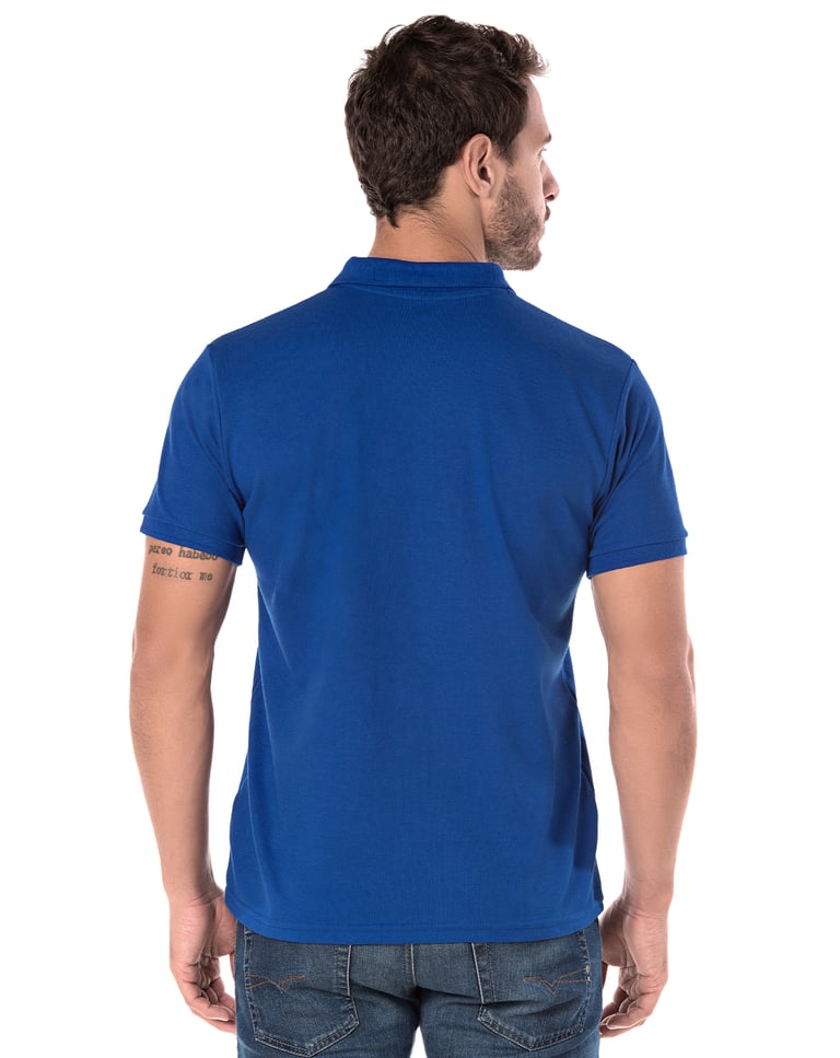 Camisa Polo Piquet Masculina Azul Royal