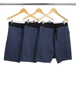 Kit 3 Bermudas de Moletom Azul Marinho Mesclada