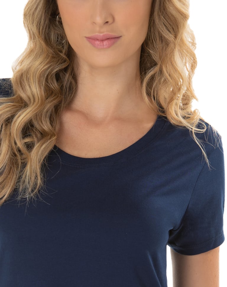 Baby Look de Algodão Premium Azul Marinho
