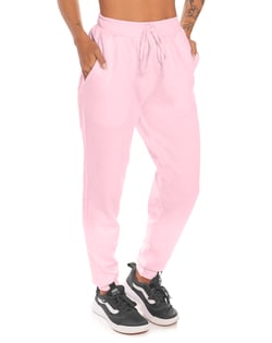 Calça Feminina de Moletom Rosa Claro