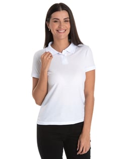 Camisa Polo Piquet Feminina Branca