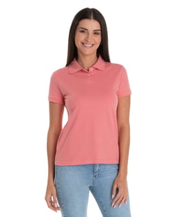 Camisa Polo Piquet Feminina Salmão