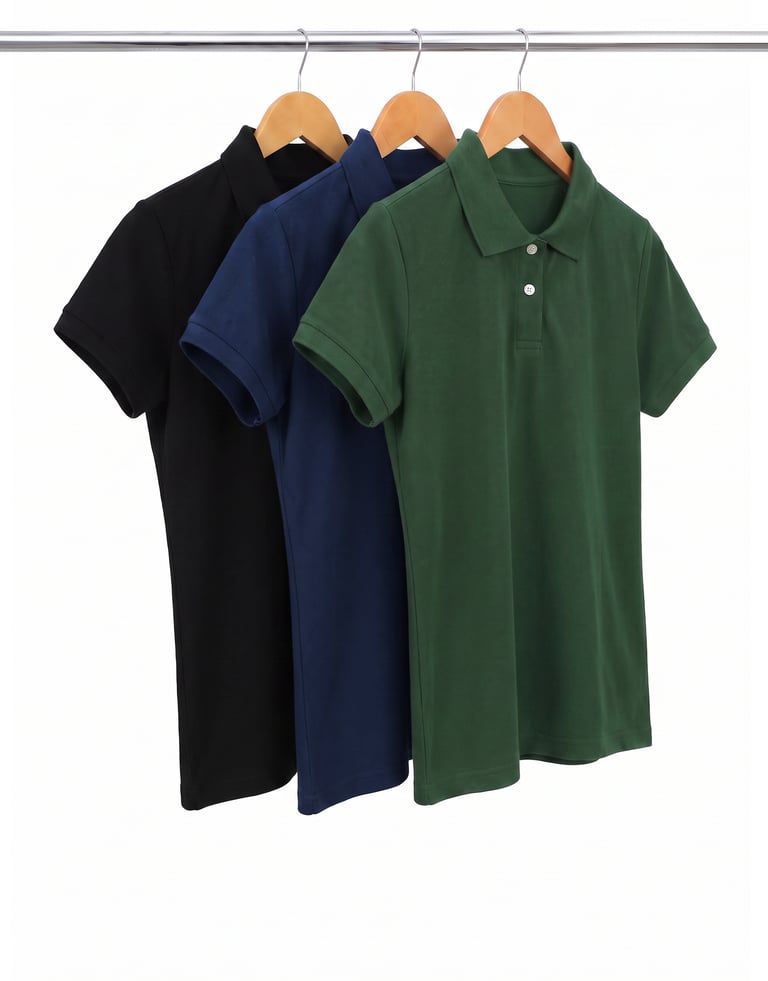 Kit 3 Camisas Polo Piquet Feminina 11