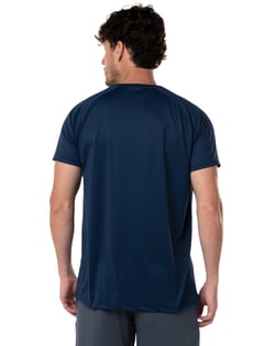 Camiseta Masculina Dry Poliamida Raglan Azul Marinho