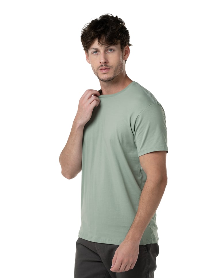 Camiseta de Algodão Egípcio Verde Sálvia