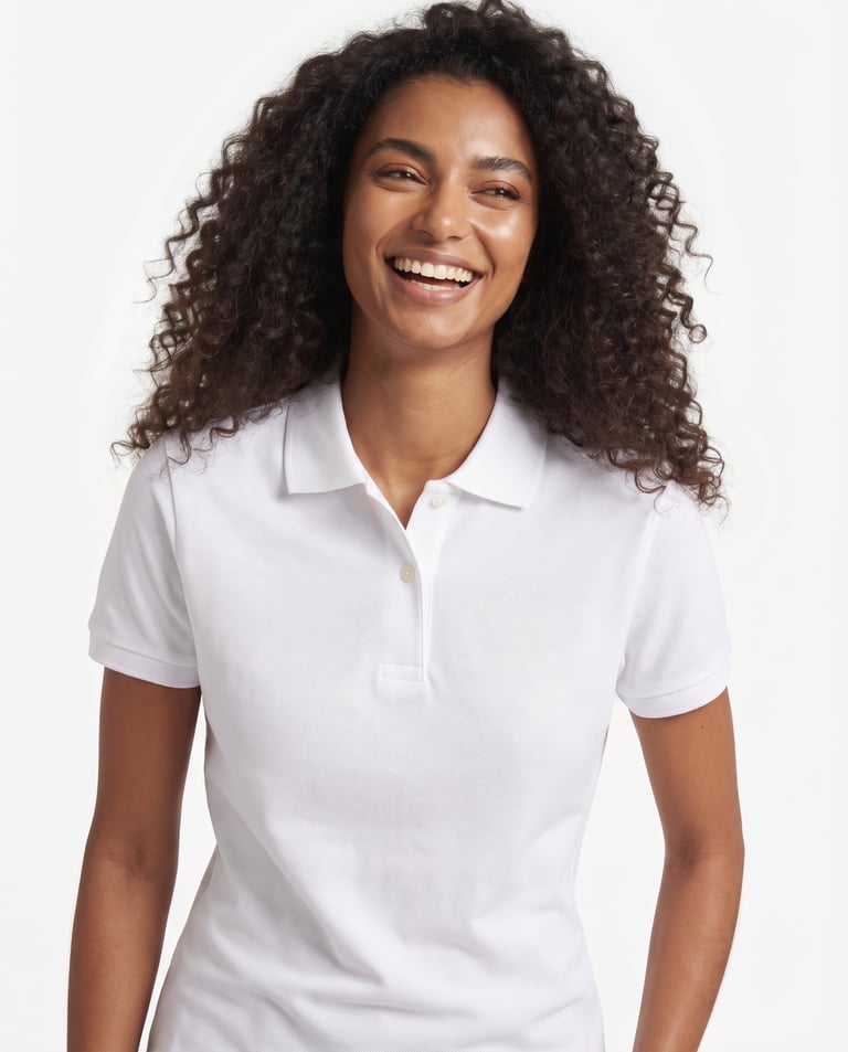 Camisa Polo Piquet Feminina Branca