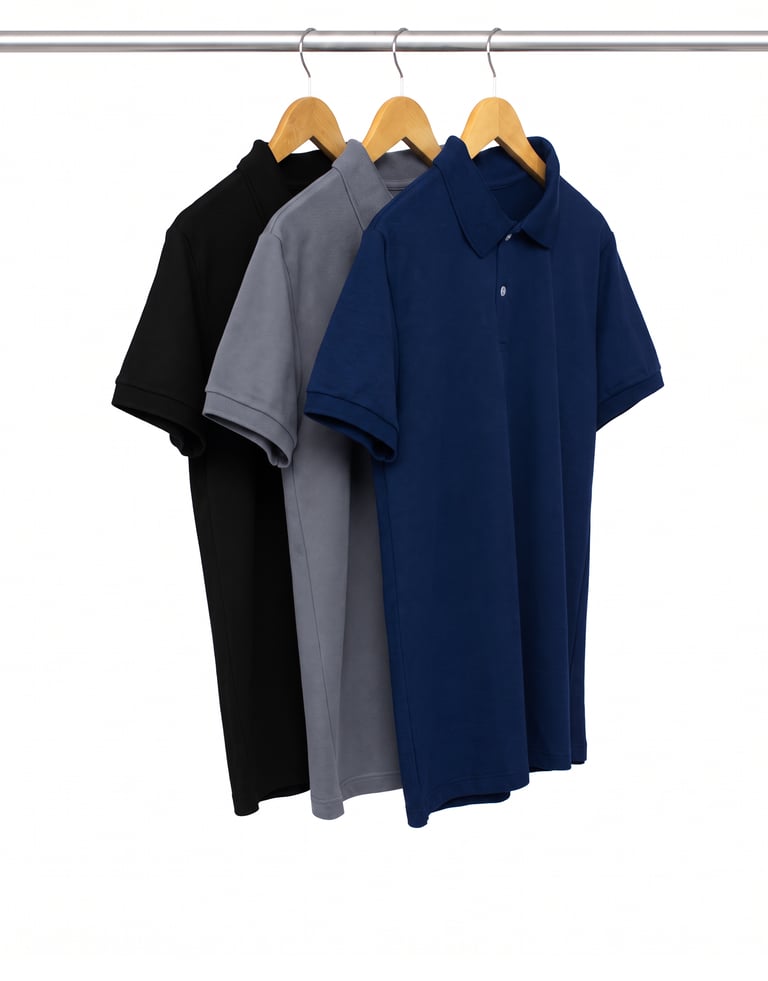 Kit 3 Camisas Polo Piquet Masculinas
