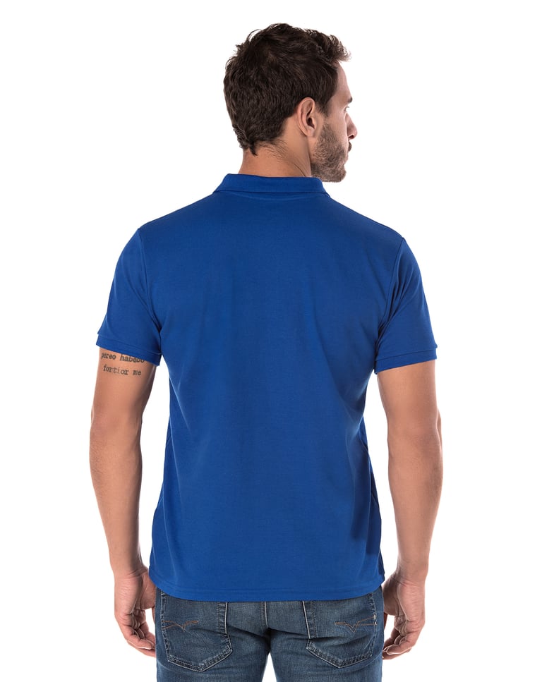 Camisa Polo Piquet Masculina Azul Royal