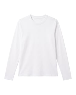 Camiseta Feminina Manga Longa de Algodão Premium Branca
