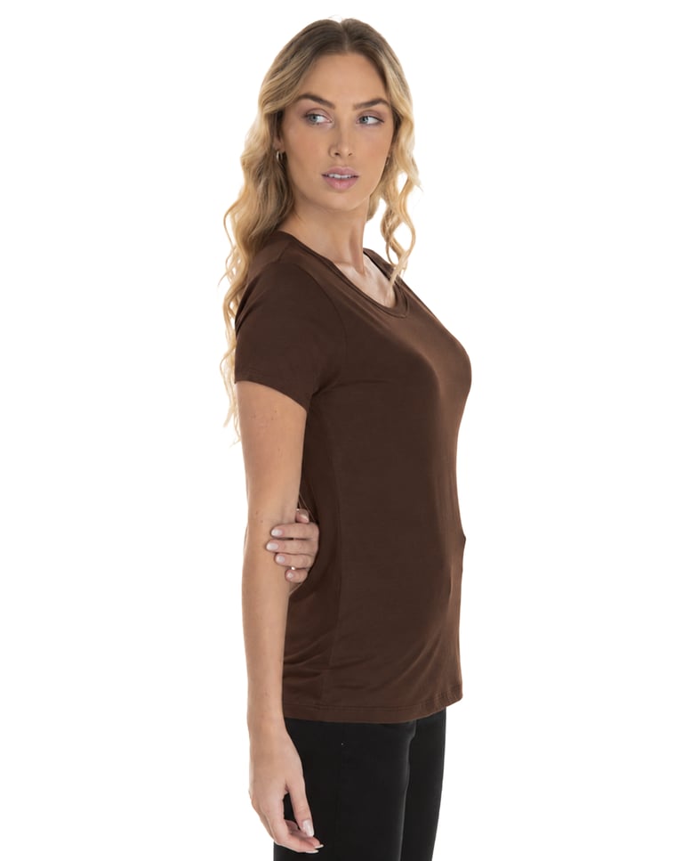 Baby Look de Algodão Premium Marrom