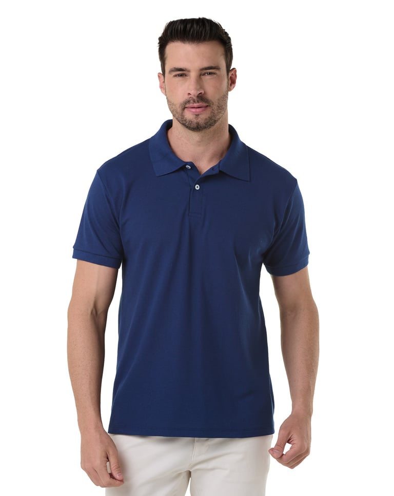Camisa Polo Piquet Masculina Azul Marinho