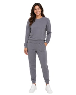 Conjunto Moletom Feminino Blusão Cinza Chumbo 07