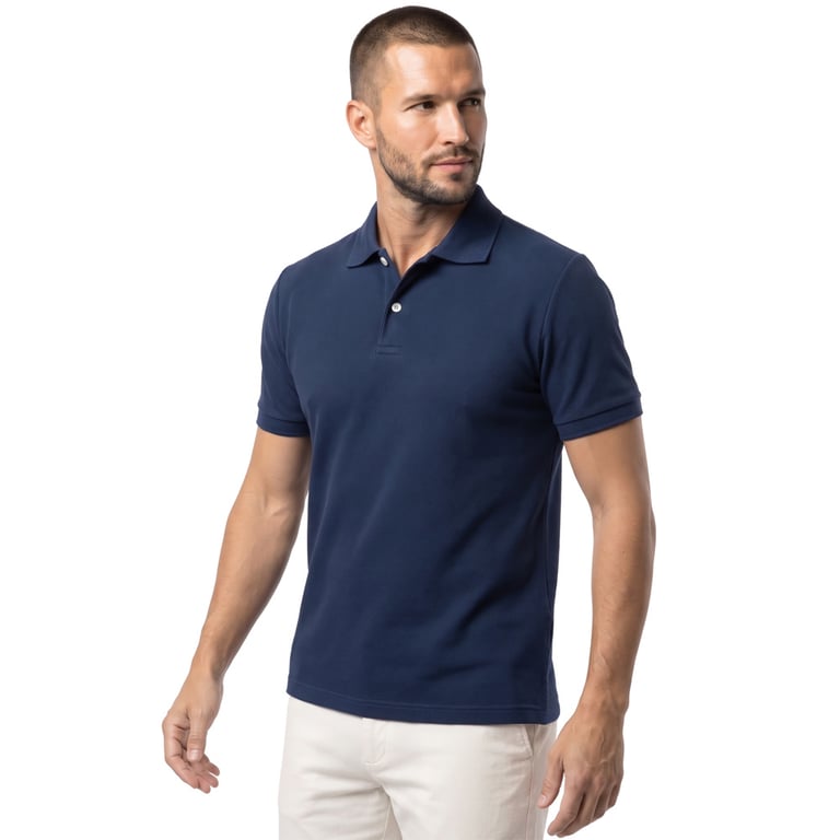 Camisa Polo Piquet Masculina Azul Marinho