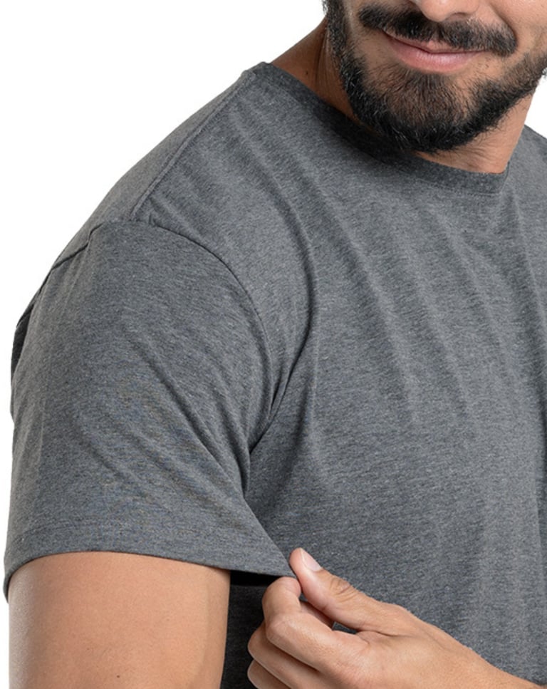 Camiseta de Algodão Egípcio Mescla Escuro