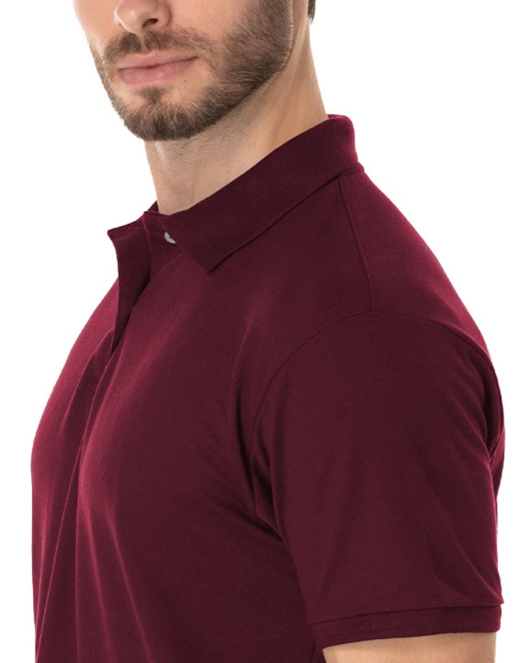Camisa Polo Piquet Masculina Bordô