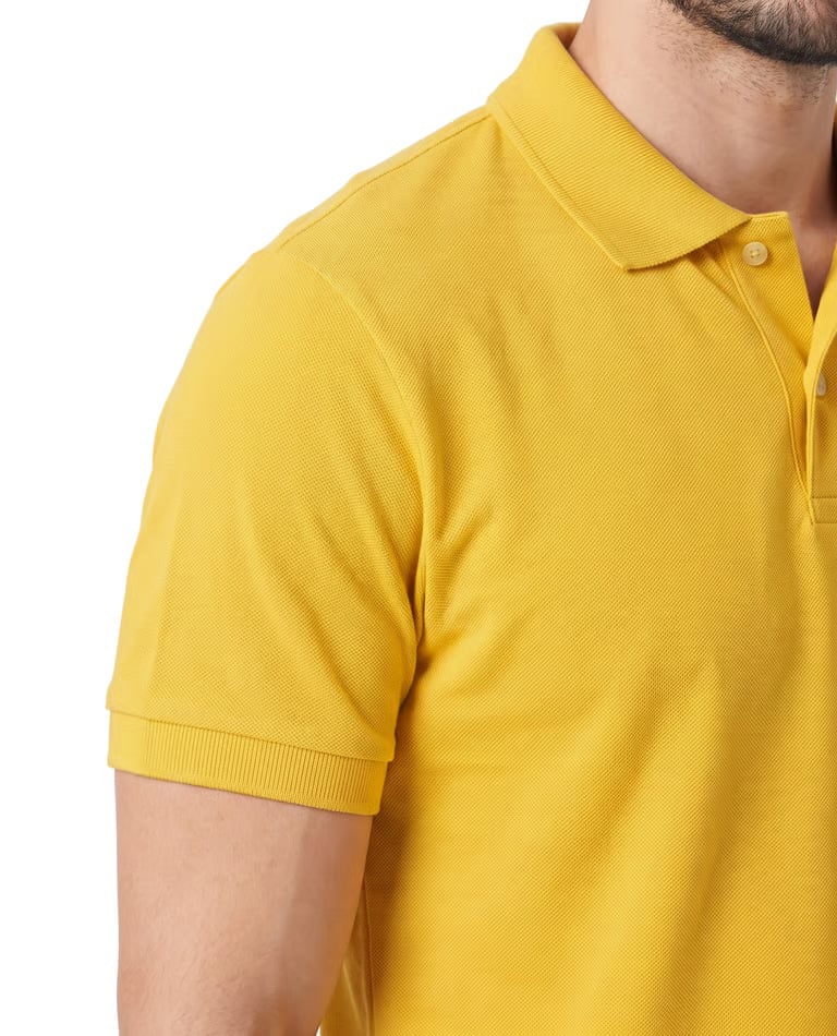 Camisa Polo Piquet Masculina Amarelo Ouro