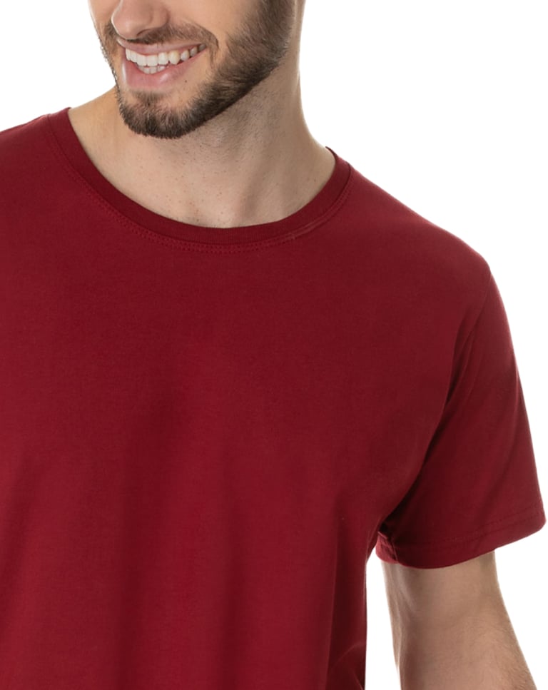 Camiseta de Algodão Premium Bordô