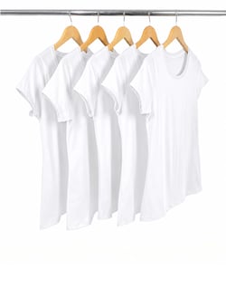 KIT 5 Baby Look de Algodão Premium Brancas