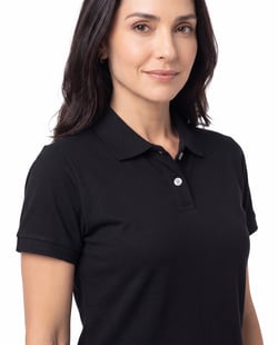 Camisa Polo Piquet Feminina Preta