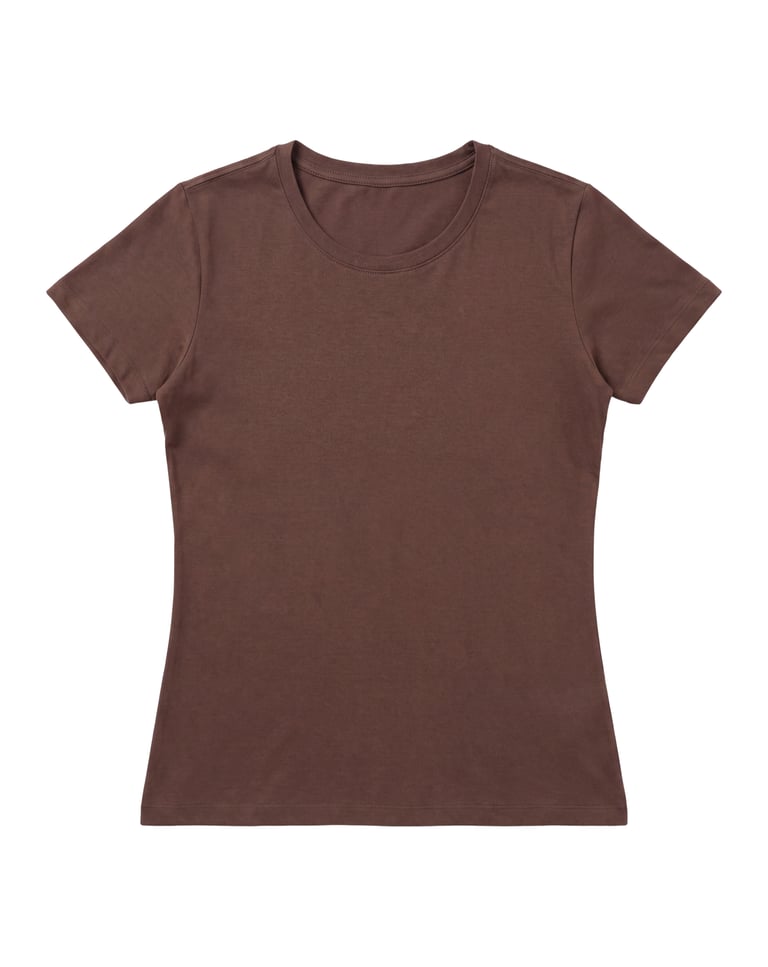 Baby Look de Algodão Premium Marrom