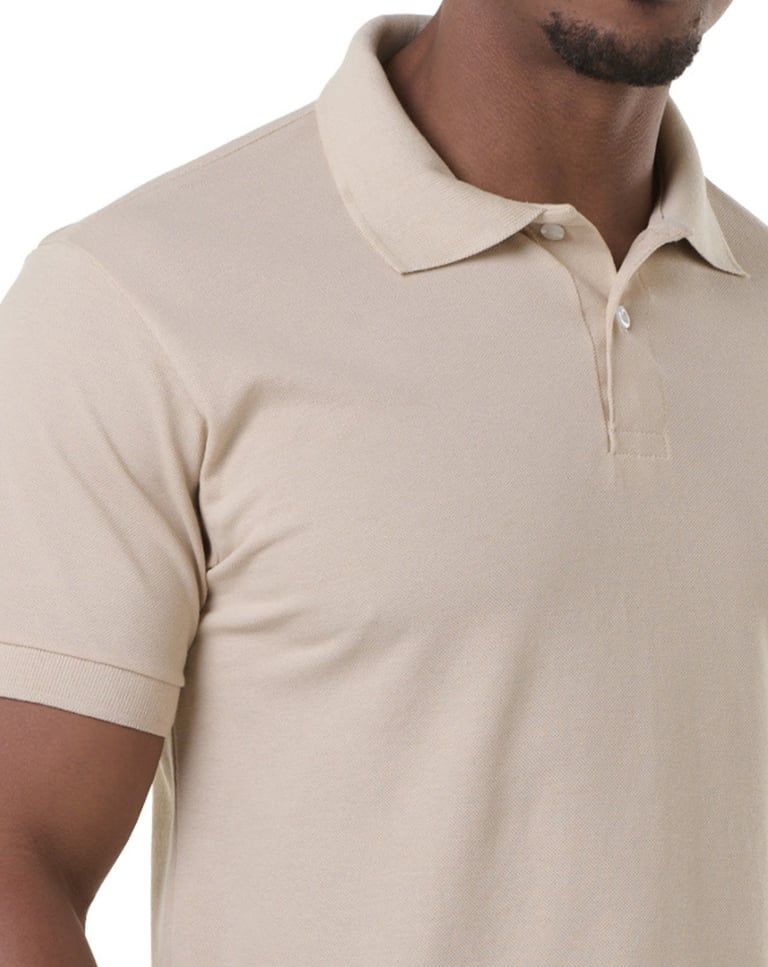Camisa Polo Piquet Masculina Areia
