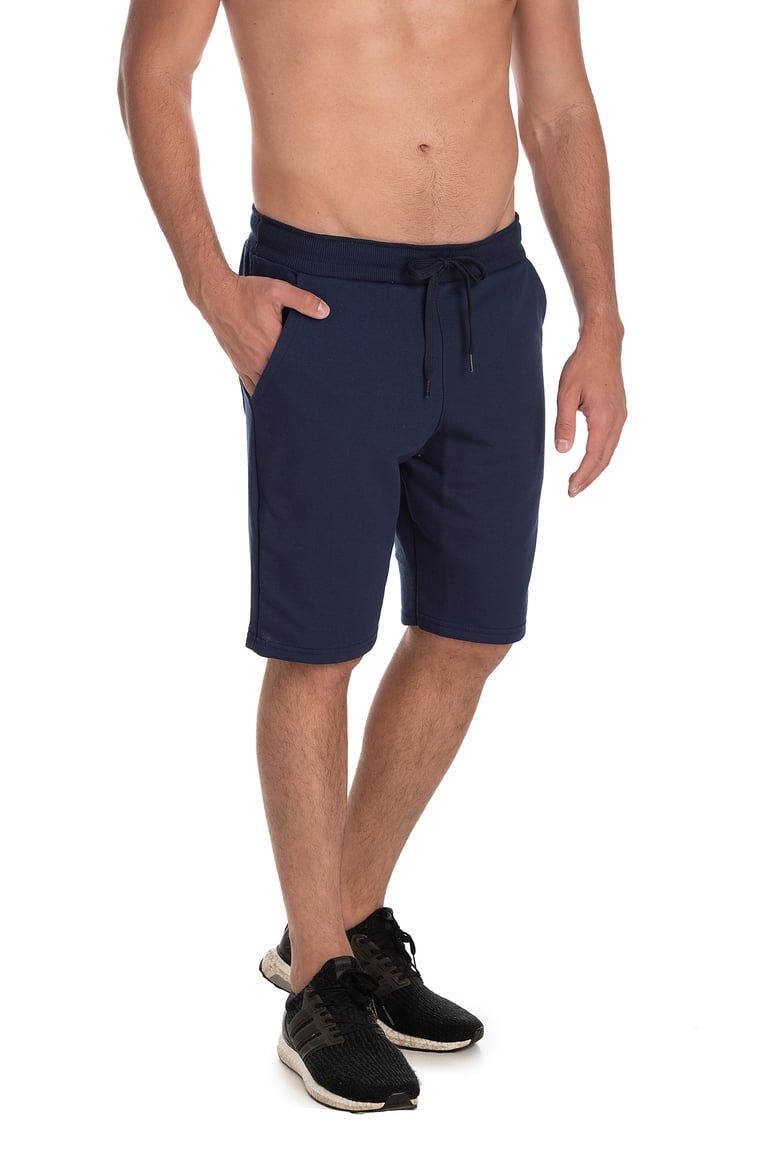 Kit 3 Bermudas de Moletom Azul Marinho Lisa