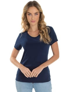 Baby Look de Algodão Premium Azul Marinho