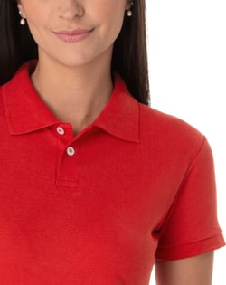 Camisa Polo Piquet Feminina Vermelha